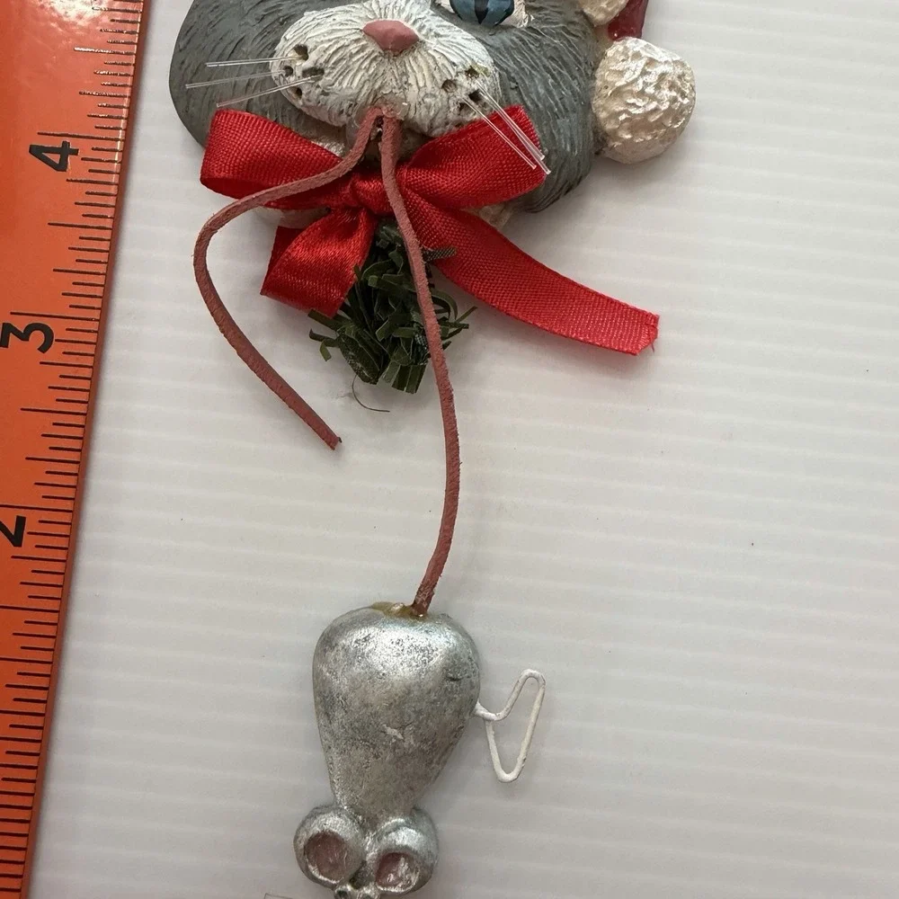 Vintage 90s Kurt Adler Cat & Mouse Christmas Ornament